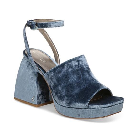 Sam Edelman Miranda Two-Piece Platform Velvet Heels Size 6.5 - Picture 1 of 9